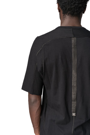 Raglan cut leather spine t-shirt, Black