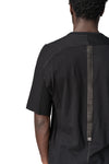 Raglan cut leather spine t-shirt, Black