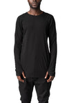 Two panel cashmere blend leather spine t-shirt, Black