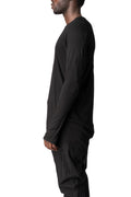Two panel cashmere blend leather spine t-shirt, Black
