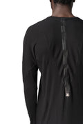 Two panel cashmere blend leather spine t-shirt, Black