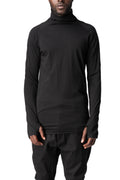 Musculature cut-out turtleneck long sleeve top, Black