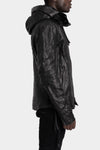 D.Hygen | AW25 - Hooded leather jacket, ST105-0225A