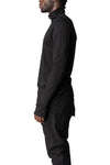 Musculature cut-out turtleneck long sleeve top, Black