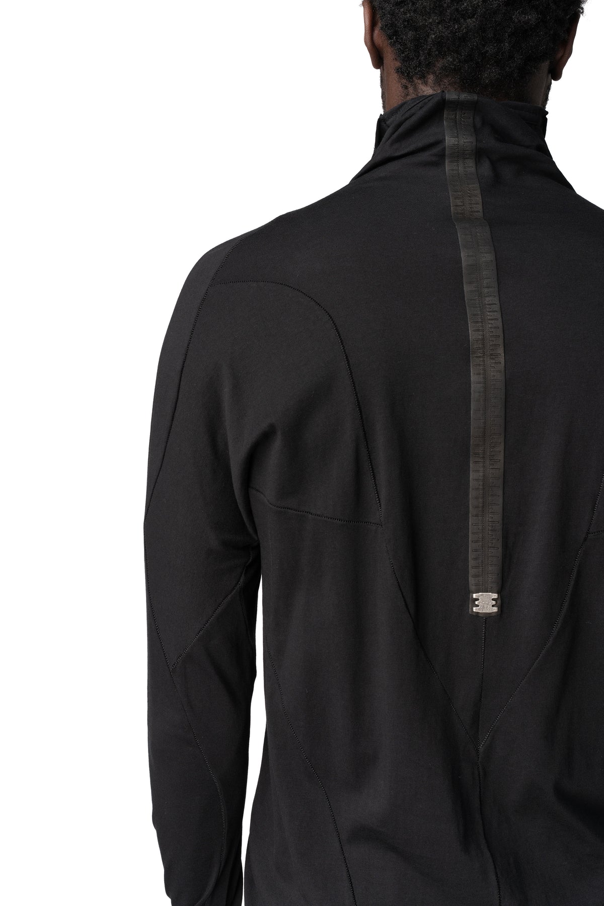 Musculature cut-out turtleneck long sleeve top, Black