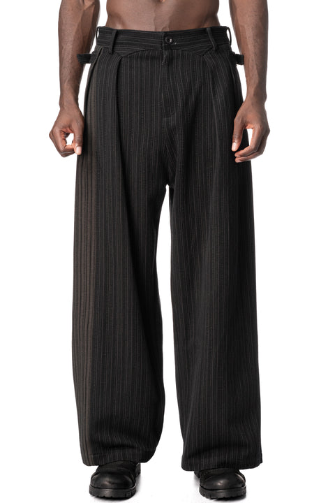 E Pleated Pants, Stripe