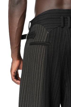 E Pleated Pants, Stripe