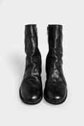 GUIDI 698X - Side zip mid-top leather boots, Black / Full Grain Horse