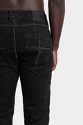 Regular fit scar-stitch detail jeans, Black stone