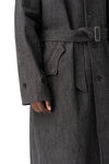 E Belted Overcoat, Grey