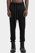 Relaxed wool knit pants, Plain black