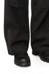 Embroidered Overlock Trousers, Black