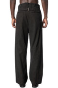 Embroidered Overlock Trousers, Black