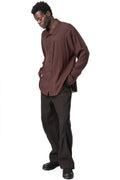 E Drape Shirt, Greyish Brown