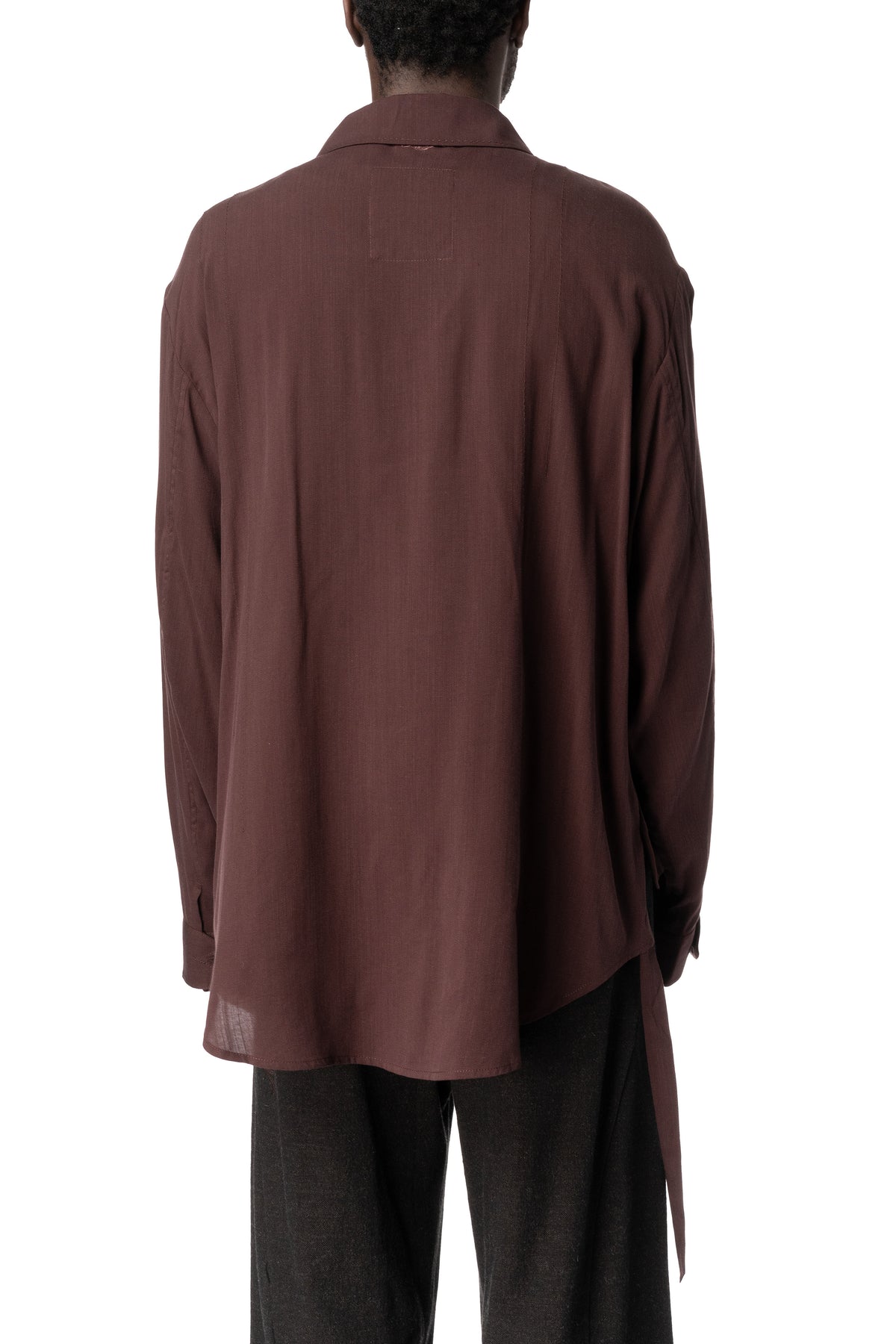 E Drape Shirt, Greyish Brown