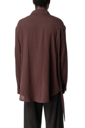 E Drape Shirt, Greyish Brown