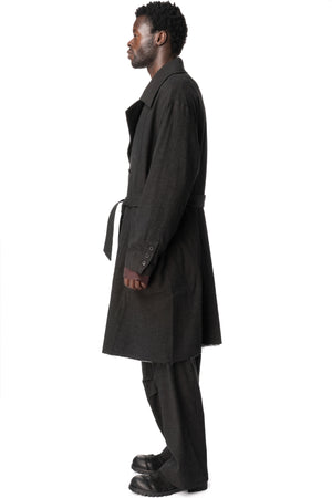 Tailored Double Breasted Trench, Black
