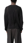 Distressed Textured Knit, Black