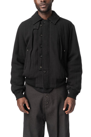 Embellished Bomber Jacket, Black