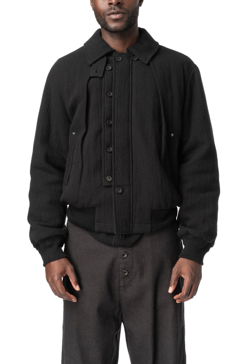 Embellished Bomber Jacket, Black