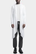 La Haine Inside Us | SS24 - Asymmetrical linen blend hood cardigan, White