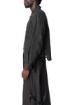 Knitted Panel Tunic Shirt, Grey