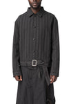 Drape Scarf Cropped Jacket, Grey