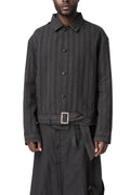 Drape Scarf Cropped Jacket, Grey