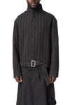 Drape Scarf Cropped Jacket, Grey