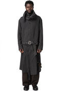 Drape Scarf Cropped Jacket, Grey