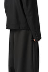 Overlock Mandarin Collar Blazer, Black
