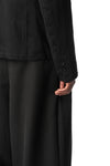 Distressed Knitted Blazer, Black