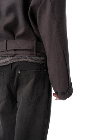 Belted Cropped Trench, Greyish Purple