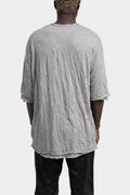 Double layer crinkled cotton oversized tee, Light grey