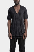 A.F Artefact | SS24 - Double layered V-neck tee, Black