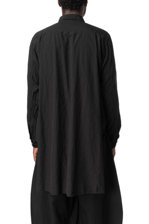 Oversized longline crinkle shirt, Black