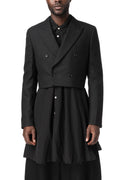 Oversized longline crinkle shirt, Black