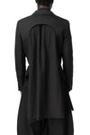 Cropped double-breasted wool blazer, Black