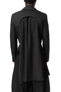 Cropped double-breasted wool blazer, Black