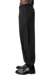Double pleated tapered wool pants