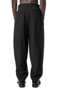 Double pleated tapered wool pants