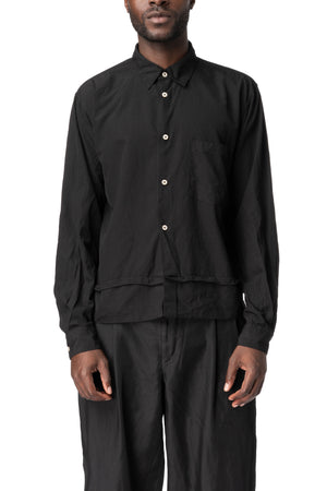 Cropped layered hem shirt