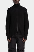 Cotton knit zip up cardigan