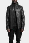 Incarnation | High neck hidden zip leather jacket