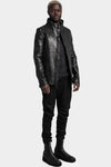 Incarnation | High neck hidden zip leather jacket