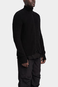 Cotton knit zip up cardigan