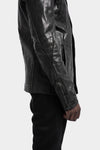 Incarnation | High neck hidden zip leather jacket