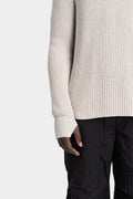 Cotton knit pullover, Bone