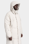 Hooded down parka, Bone