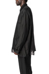 Reversible wool cashmere overshirt, Black